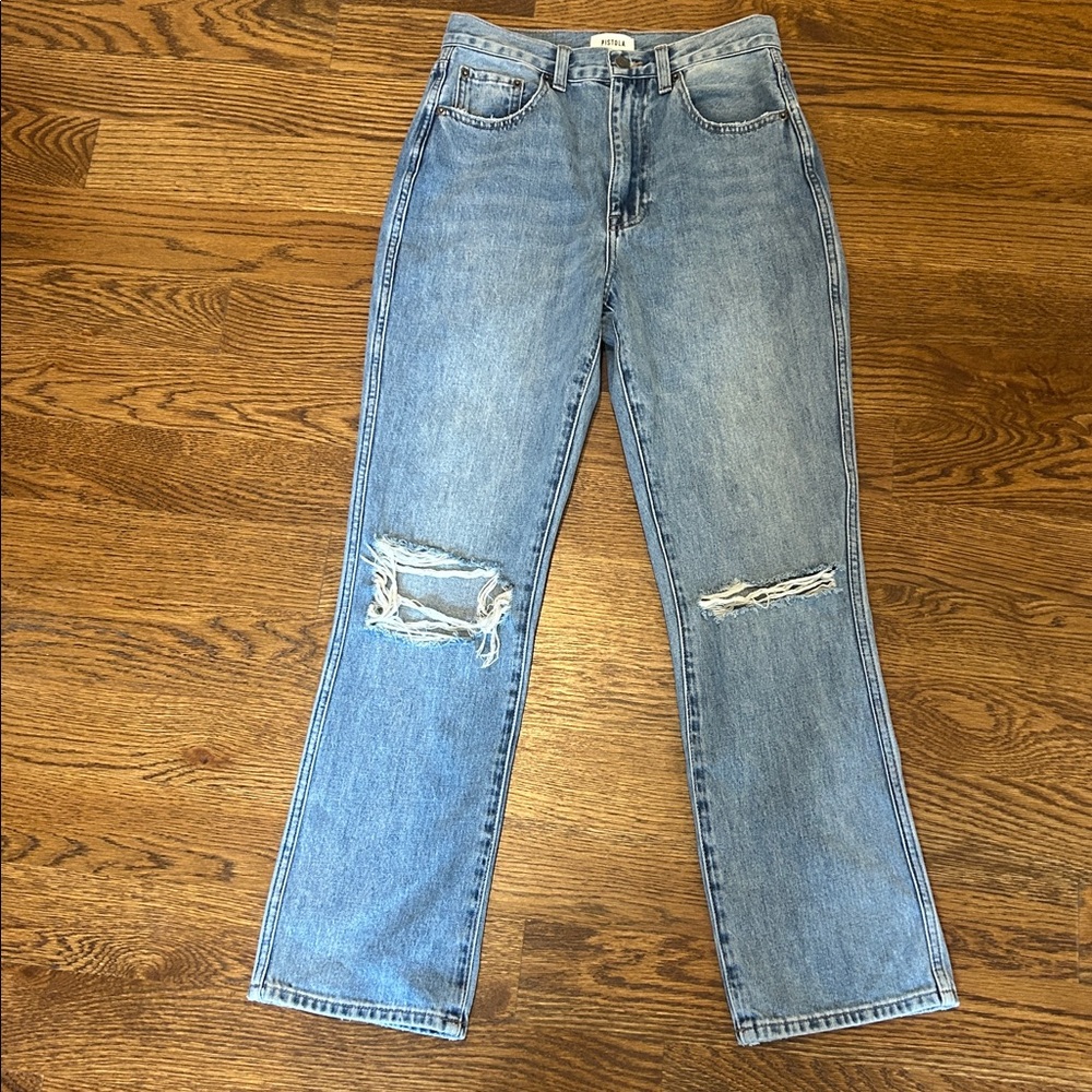 Pistola Charlie High Rise crop Straight Leg distressed size 26